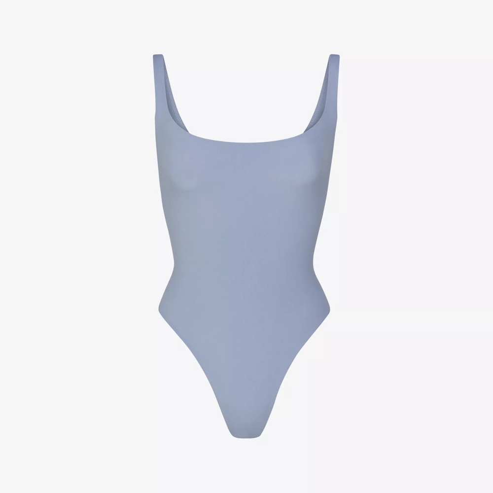 NEVER WORN WITH TAGS! Skims Fits Everybody Square Neck Bodysuit in Color: Slate